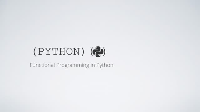 Functional programming in Python