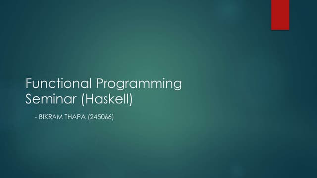 Functional programming seminar (haskell)