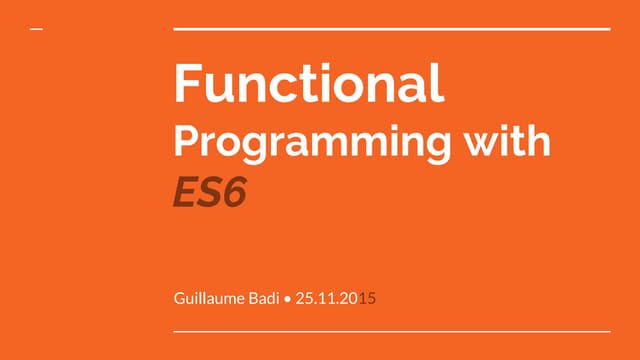 Functional programming with ES6