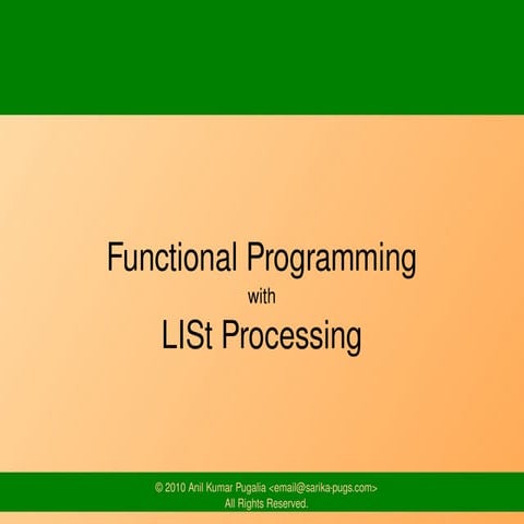Functional Programming with LISP | PPT