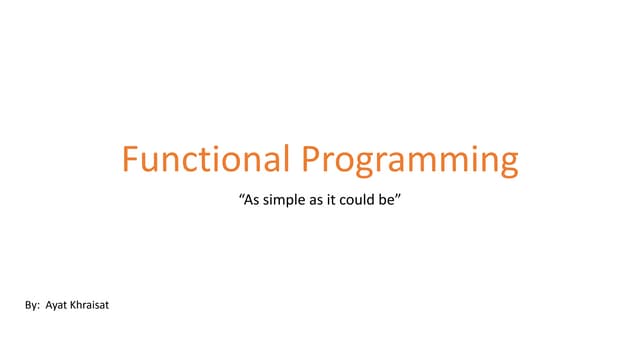 Functional programmning