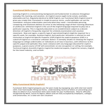 Functional skills english course