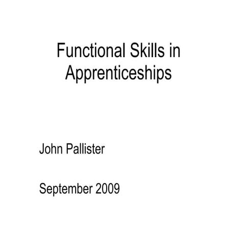 Functional Skills In Apprenticeships