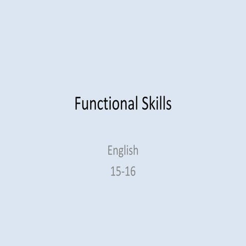 Functional skills pp
