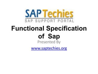 Functional specification of  sap