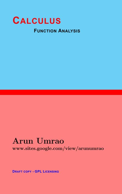 Principle of Function Analysis - by Arun Umrao