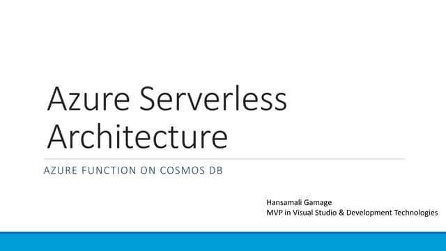 How to create a Function App on Cosmos DB
