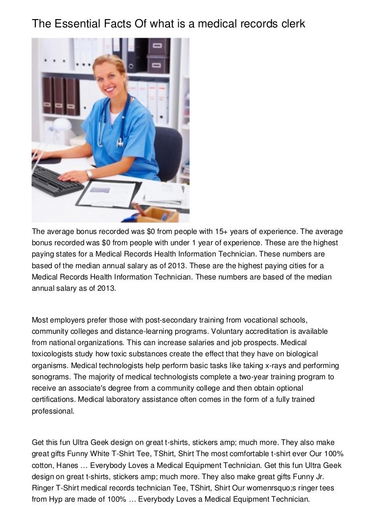 The Essential Facts Of what is a medical records clerk