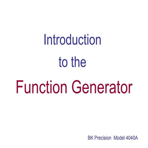 Function generator | PPTX