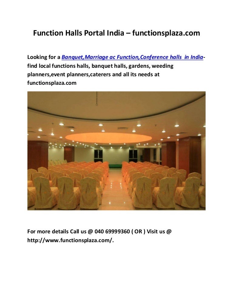 Function halls portal india