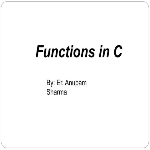 Function in c program | PPT