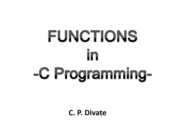 Fundamentals of functions in C program.pptx