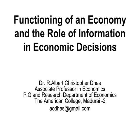 Functioning of an economy | PPT