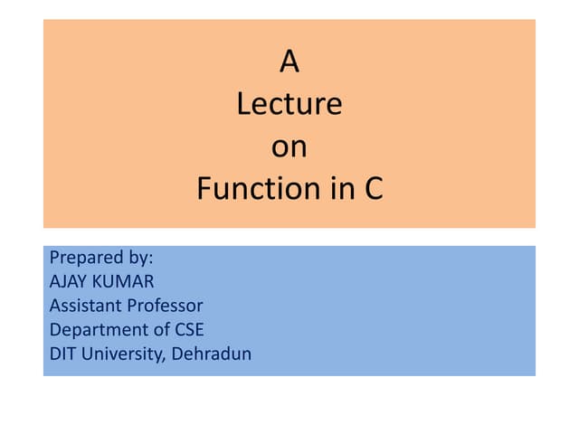 Function lecture