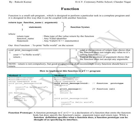 Function notes 2 | PDF