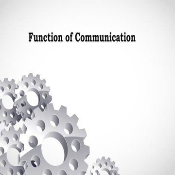 Function of Communication powerpoints presenatation