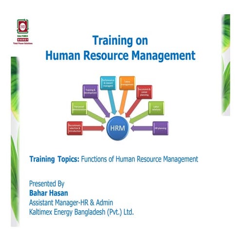 Function of Human Resource Management