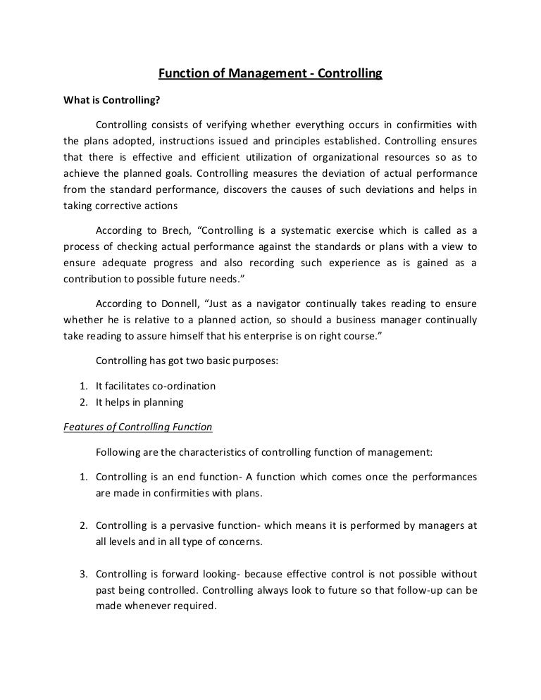 What is control in management image