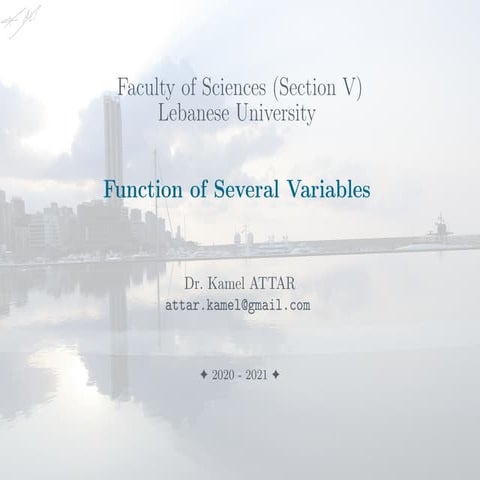Function of several variables | PPT