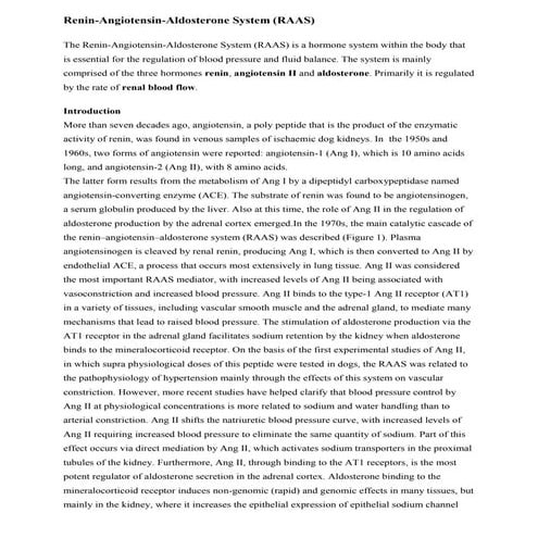 Renin angiotensin aldosterone system | PPTX