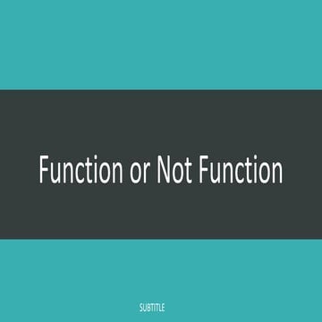 Function or not function | PPTX