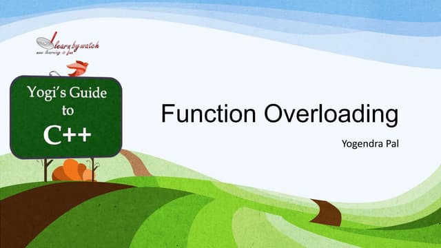 Function overloading in c++ | PPT