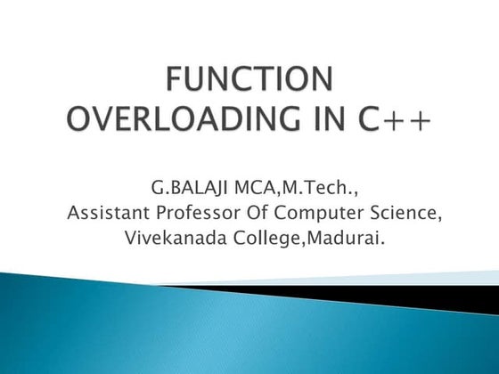 Function overloading and overriding | PPT
