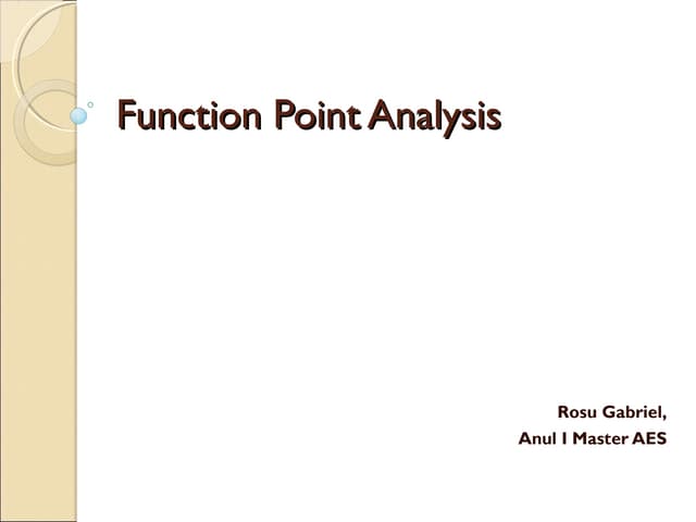 Function point analysis
