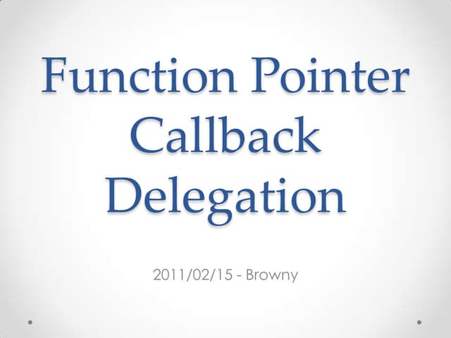 Function pointer