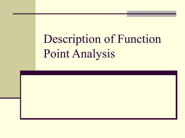 Function points analysis