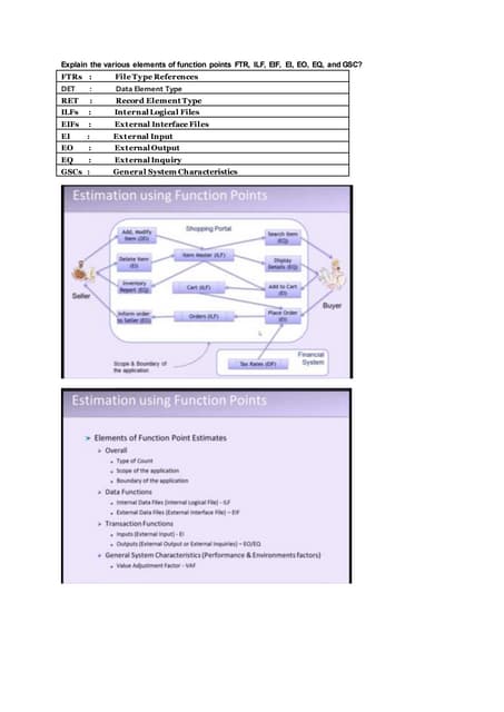 Function points and elements