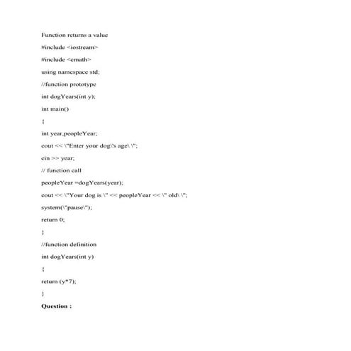 Function returns a value #include -iostream- #include -cmath- using na.docx