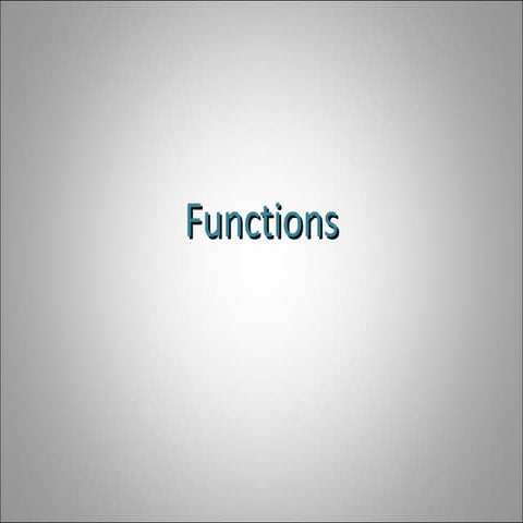 Functions | PPT