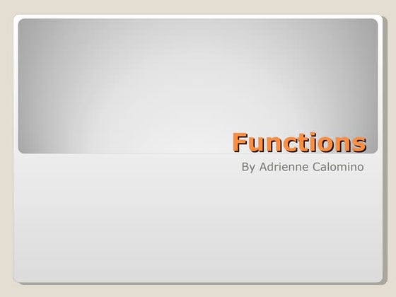 PPt on Functions | PPT