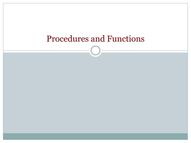 Functions