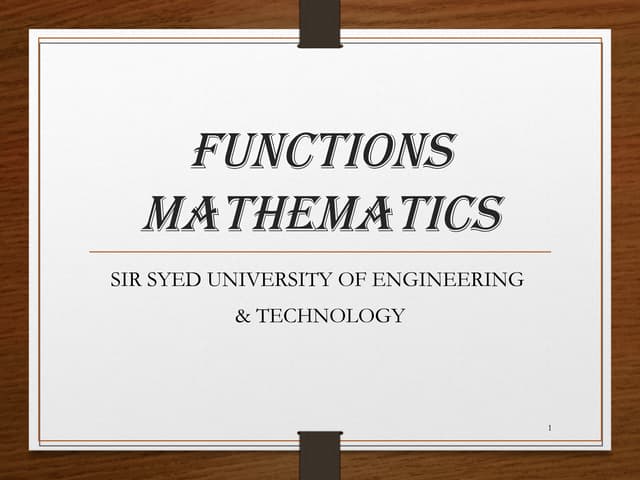 Functions in mathematics