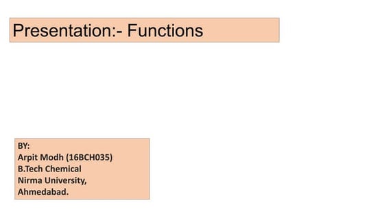 Functions