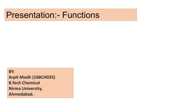 Functions | PPT
