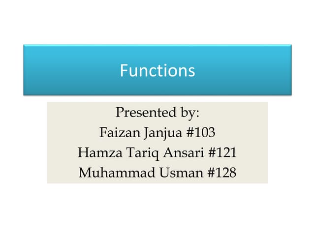 Functions in C++ (OOP)