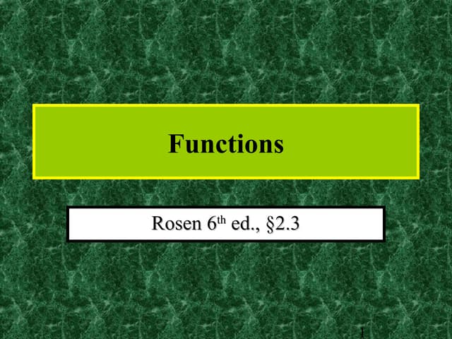 Functions