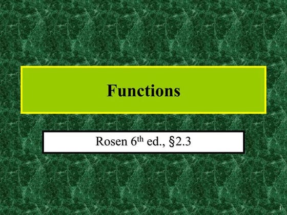 Functions in mathematics | PPT