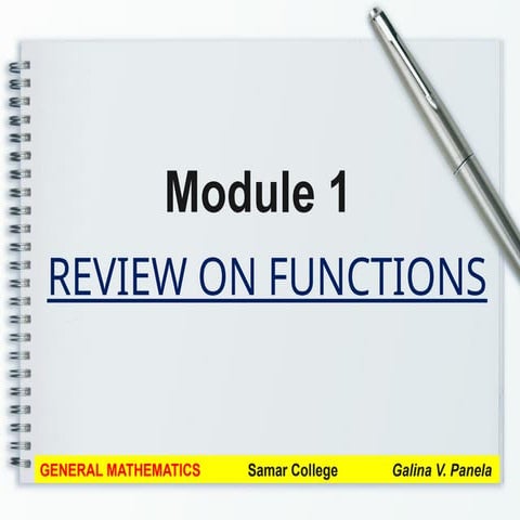 FUNCTIONS- GENERAL MATHEMATICS (SENIOR HIGH)