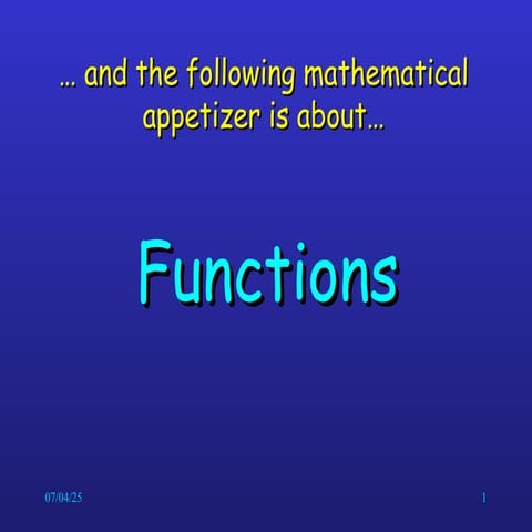 Functions and Relations Technique: Math Basic