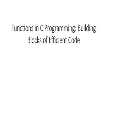 Function in C++ | PPT