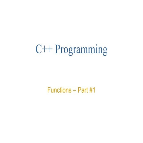 Programming For Engineers Functions - Part #1.pptx