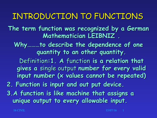 Functions (1)