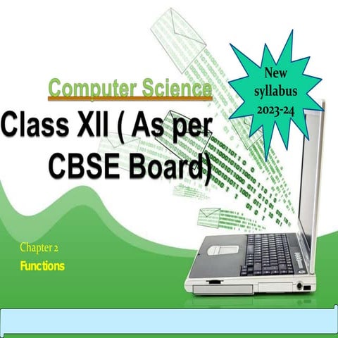 cbse class 12 Python Functions2 for class 12 .pptx | Web Development ...
