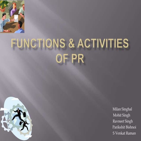 Functions & activities of PR