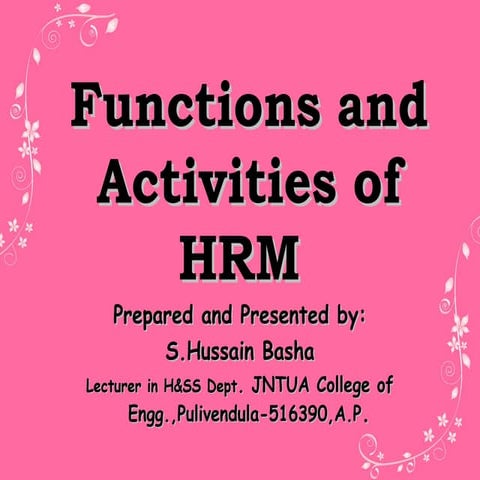 HR Functions and activities