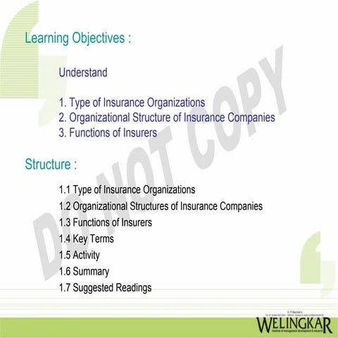 Functions and Organisations of Insurance